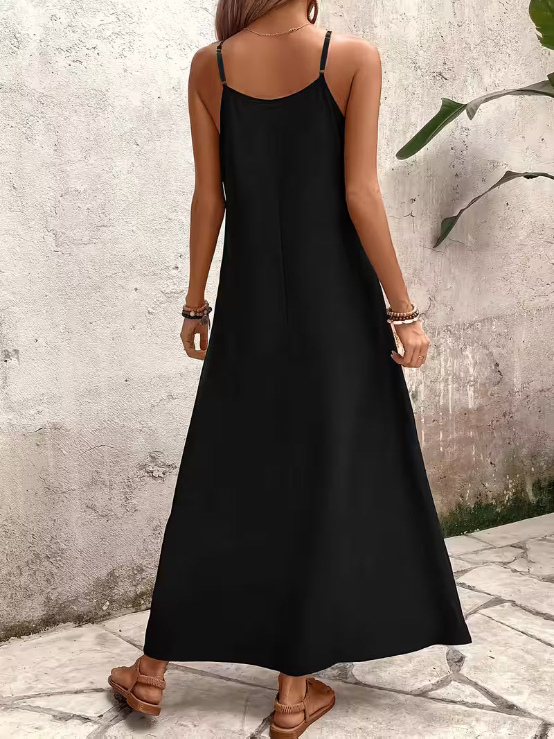 Women's Abstract Tropical Print Maxi Dress