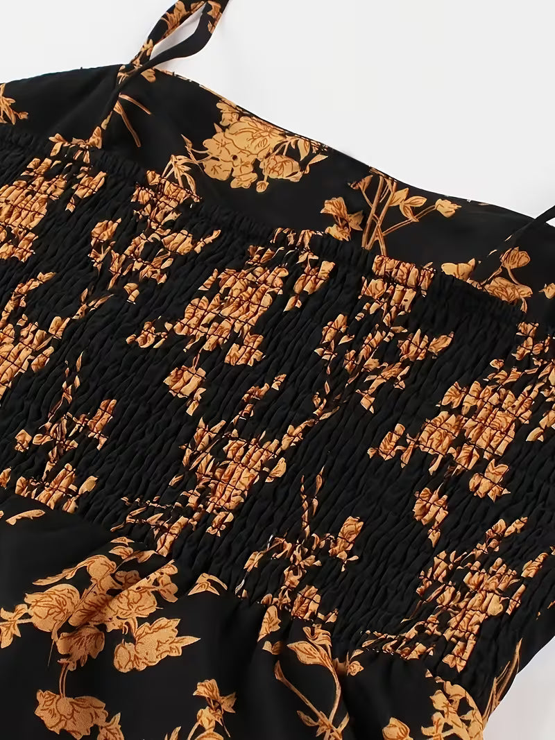 Women's Elegant Sweetheart Sleeveless Floral Print Sundress