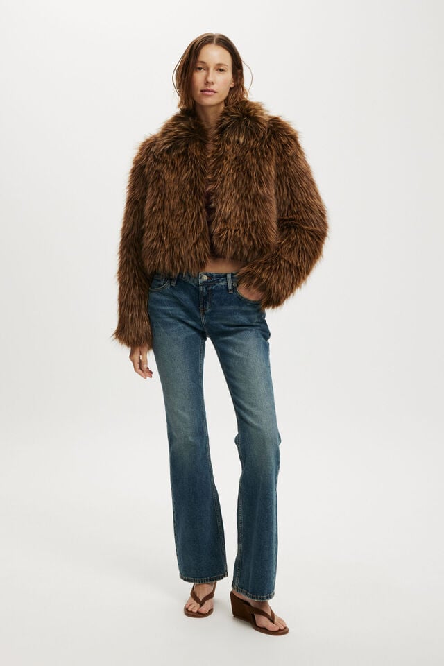 Vintage Luxe Faux Mink Reversible Fur Coat