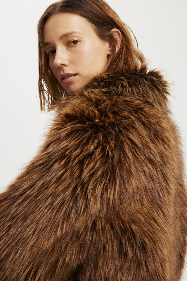 Vintage Luxe Faux Mink Reversible Fur Coat