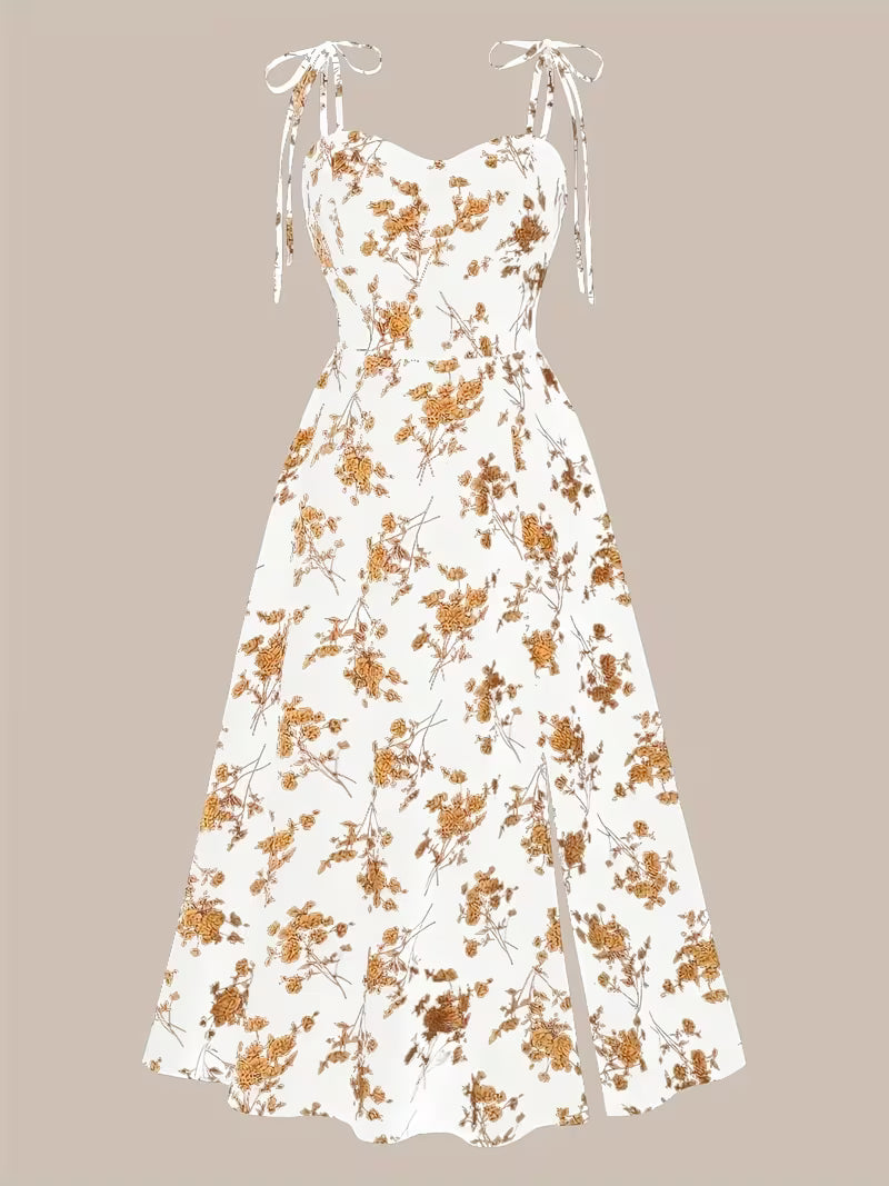 Women's Elegant Sweetheart Sleeveless Floral Print Sundress