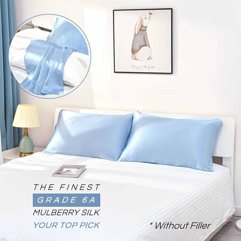 Luxury Mulberry Premium Quality Silk Pillowcase with Invisible Zipper | Soft & Breathable Pillow Cover for Hair & Skin | Bedroom, Sofa & Dorm