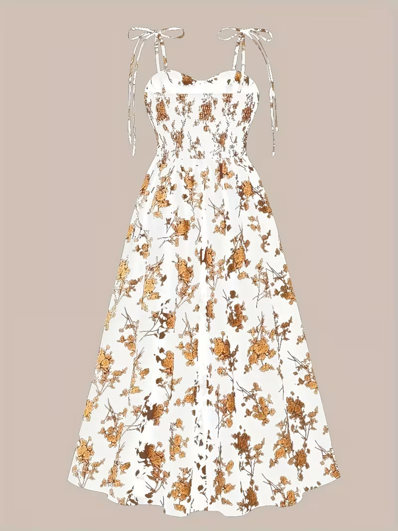 Women's Elegant Sweetheart Sleeveless Floral Print Sundress