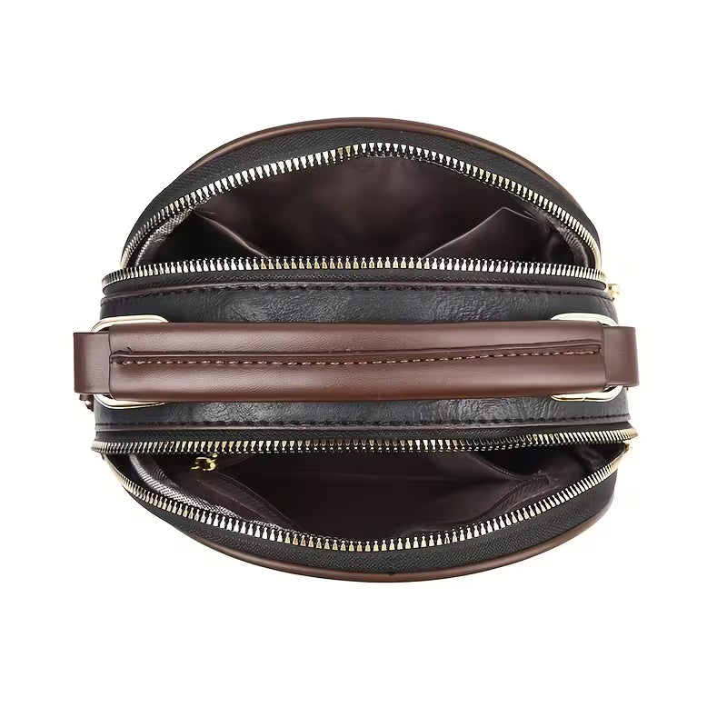 Vintage Embossed Crossbody Bag – Women's Multi-Compartment Shoulder Handbag