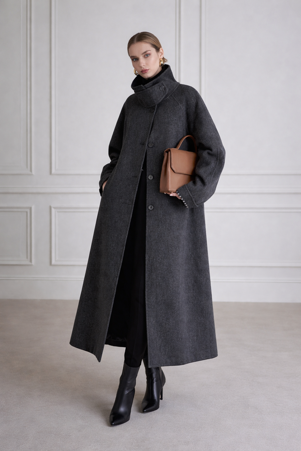 Maison d’Élégance™ Double‑Breasted Cashmere‑Wool Blend Long Coat — Luxe Winter Heritage