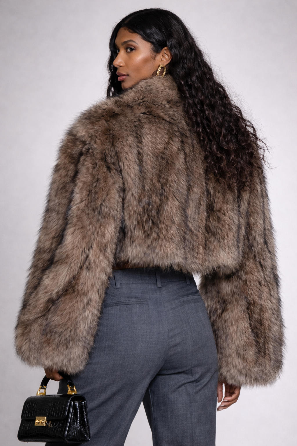 Maison de Soie Vintage Luxe Faux Mink Fur Coat — Timeless Plush Elegance
