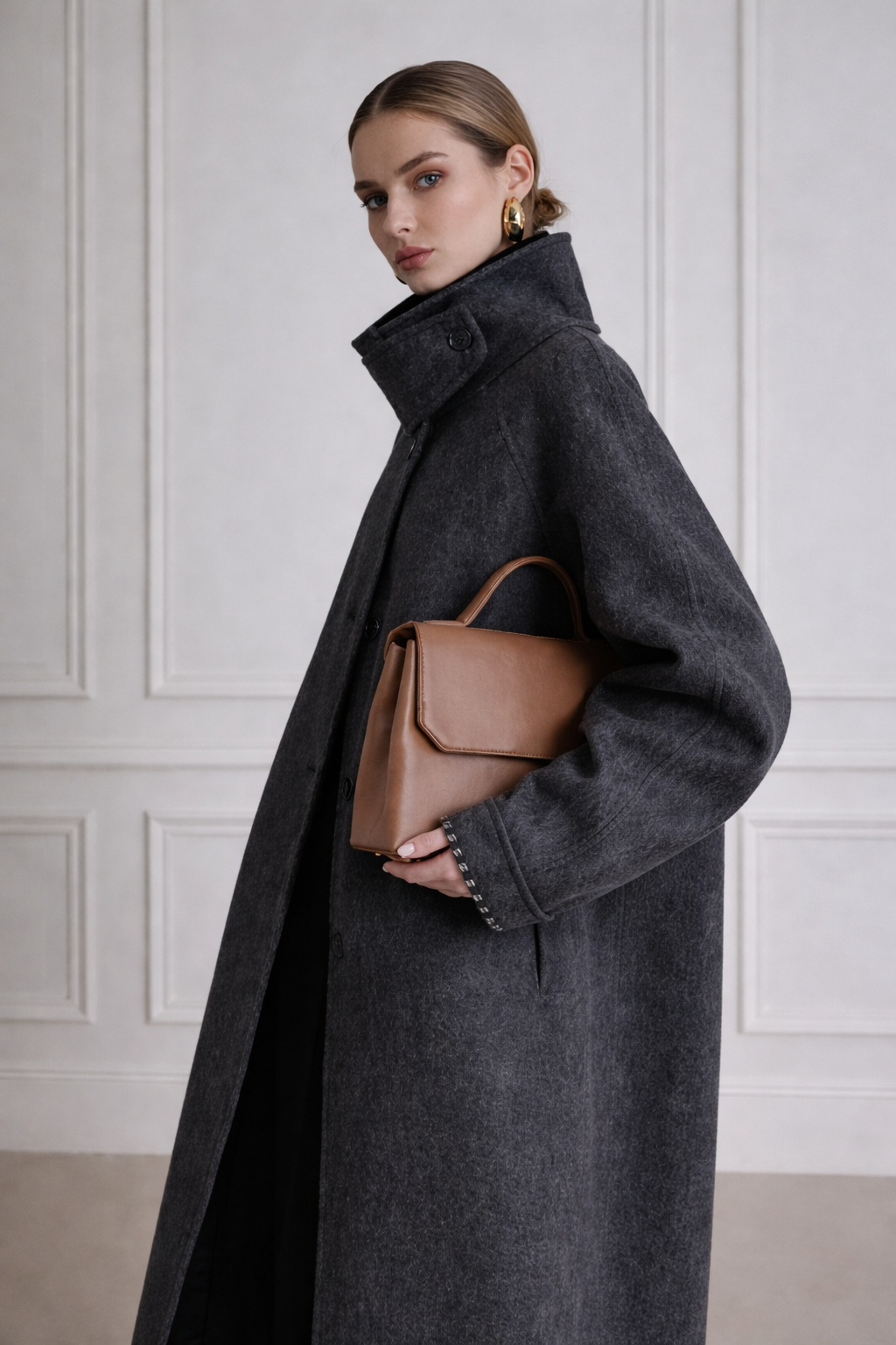 Maison d’Élégance™ Double‑Breasted Cashmere‑Wool Blend Long Coat — Luxe Winter Heritage