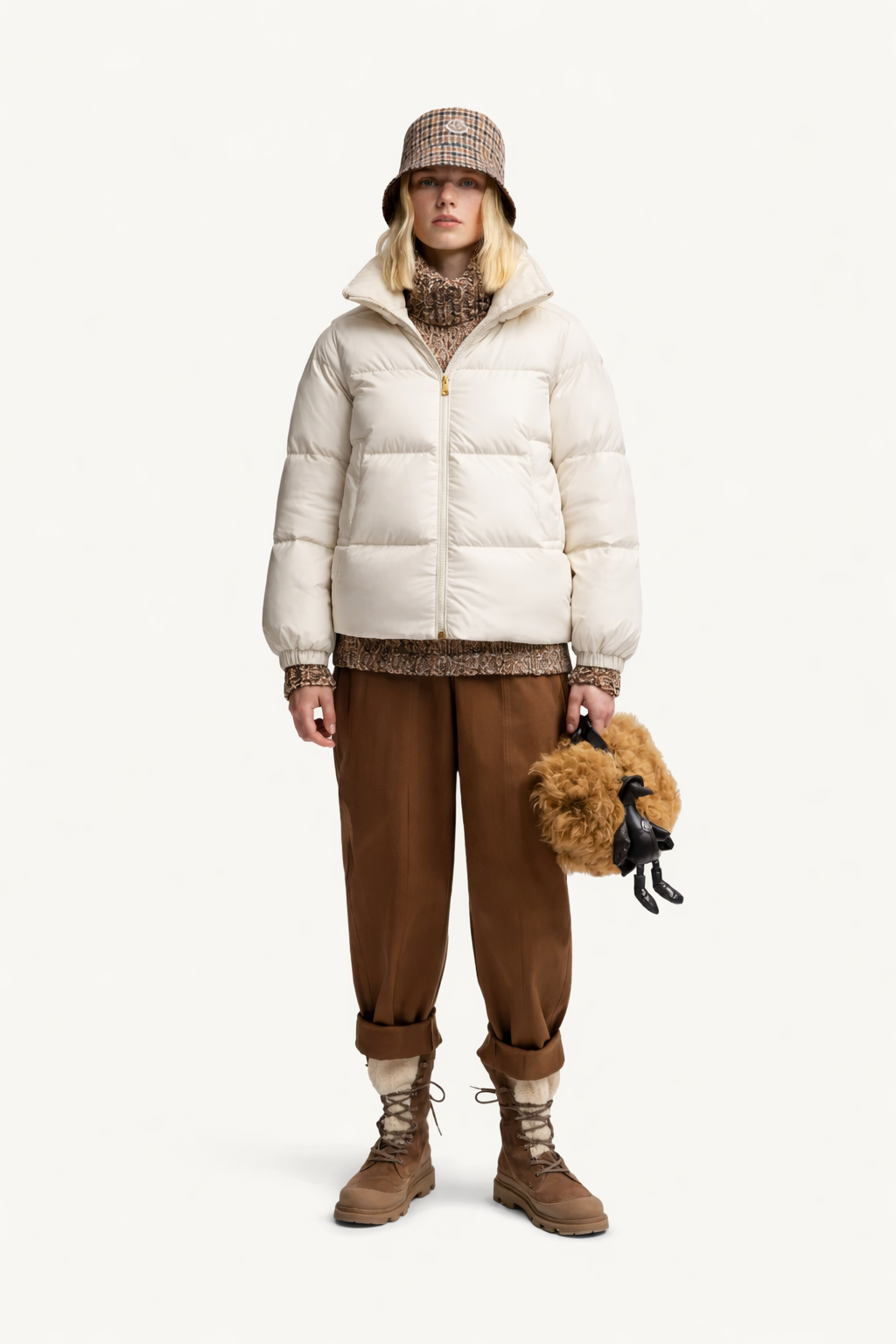 Elevé Arctic Quilted Slim Zip‑Up Puffer Coat — Luxe Insulated Winter Silhouette
