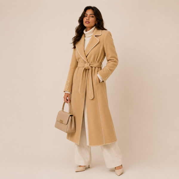 Elevé Couture Longline Fleece Coat — Minimalist Cold-Season Elegance