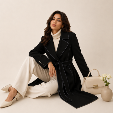 Elevé Luxe Longline Fleece Winter Coat — Tailored Soft‑Textured Elegance