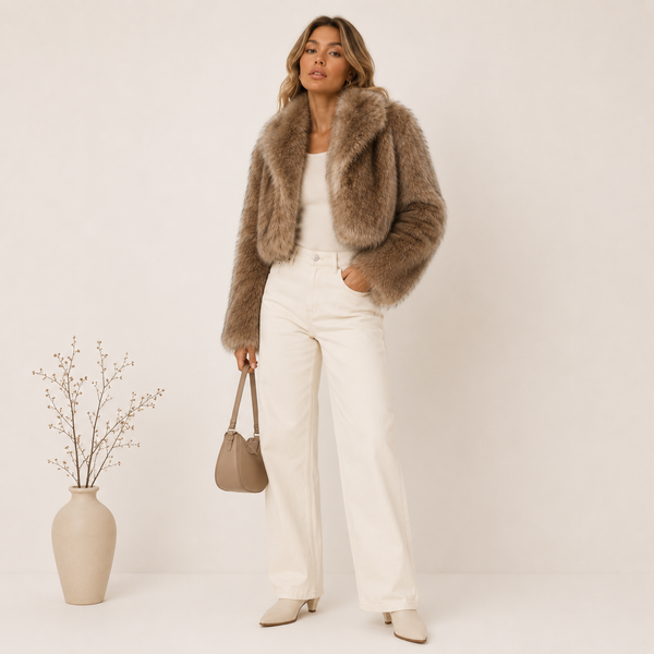 Vintage Luxe Faux Mink Reversible Fur Coat