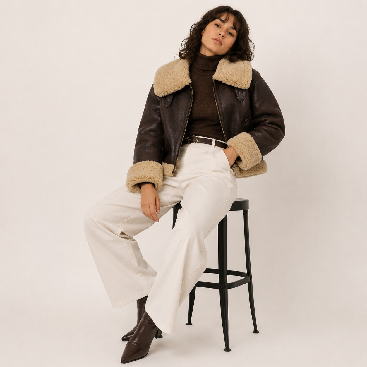 The Noire Élégance Women’s Faux‑Fur Trim PU Leather Jacket — Signature Autumn Street Luxe