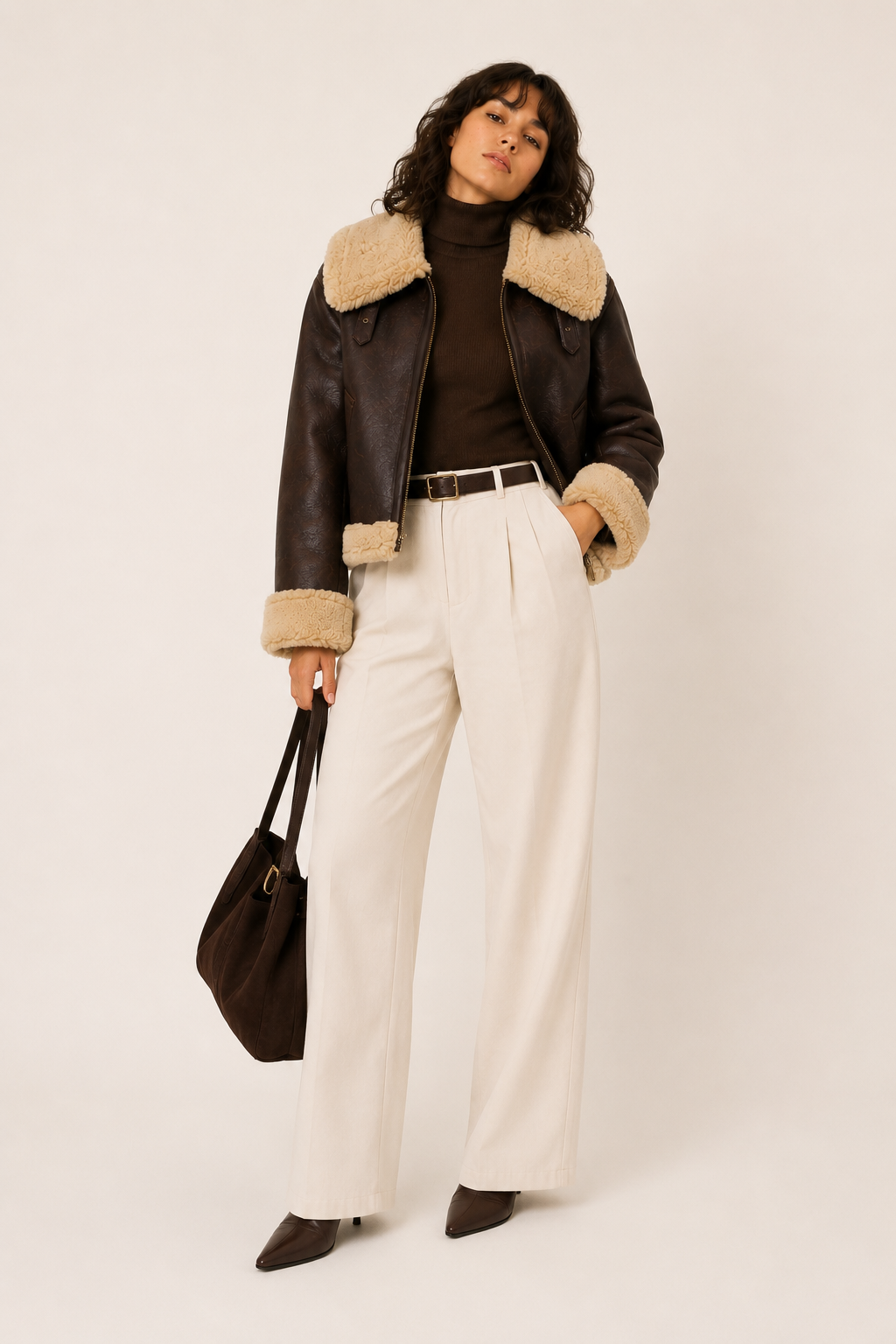 The Noire Élégance Women’s Faux‑Fur Trim PU Leather Jacket — Signature Autumn Street Luxe