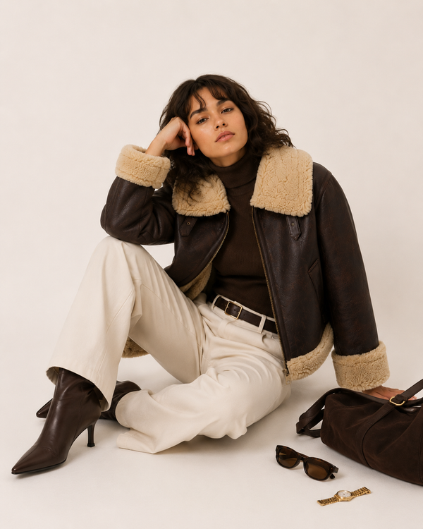 The Noire Élégance Women’s Faux‑Fur Trim PU Leather Jacket — Signature Autumn Street Luxe