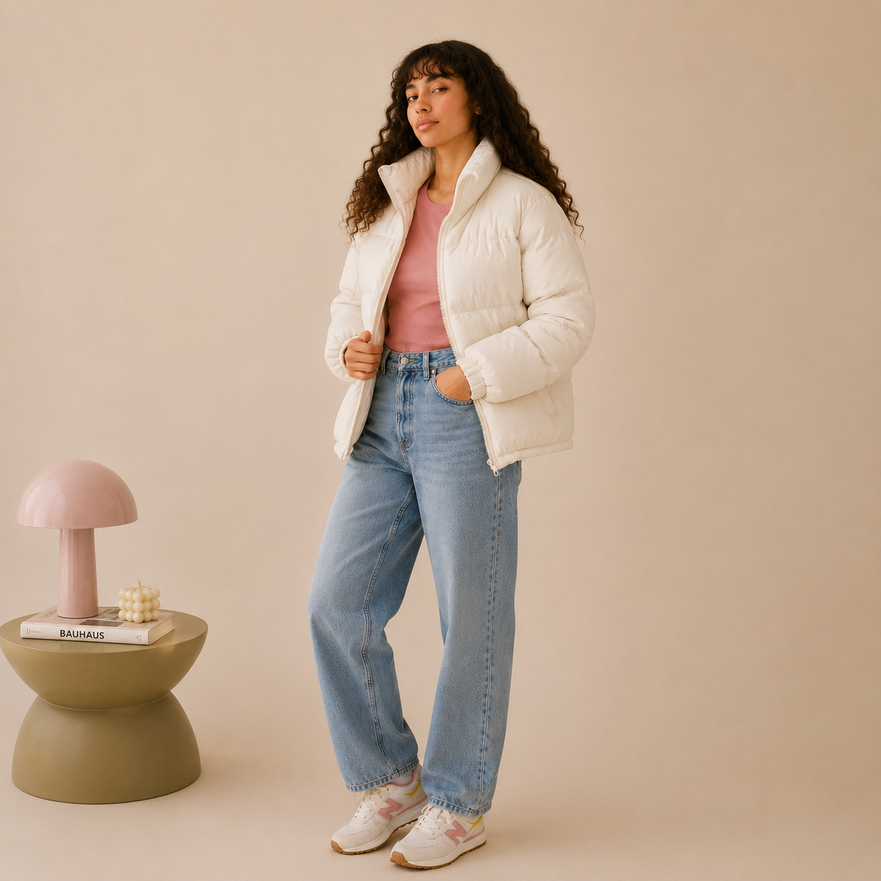 Elevé Arctic Quilted Slim Zip‑Up Puffer Coat — Luxe Insulated Winter Silhouette