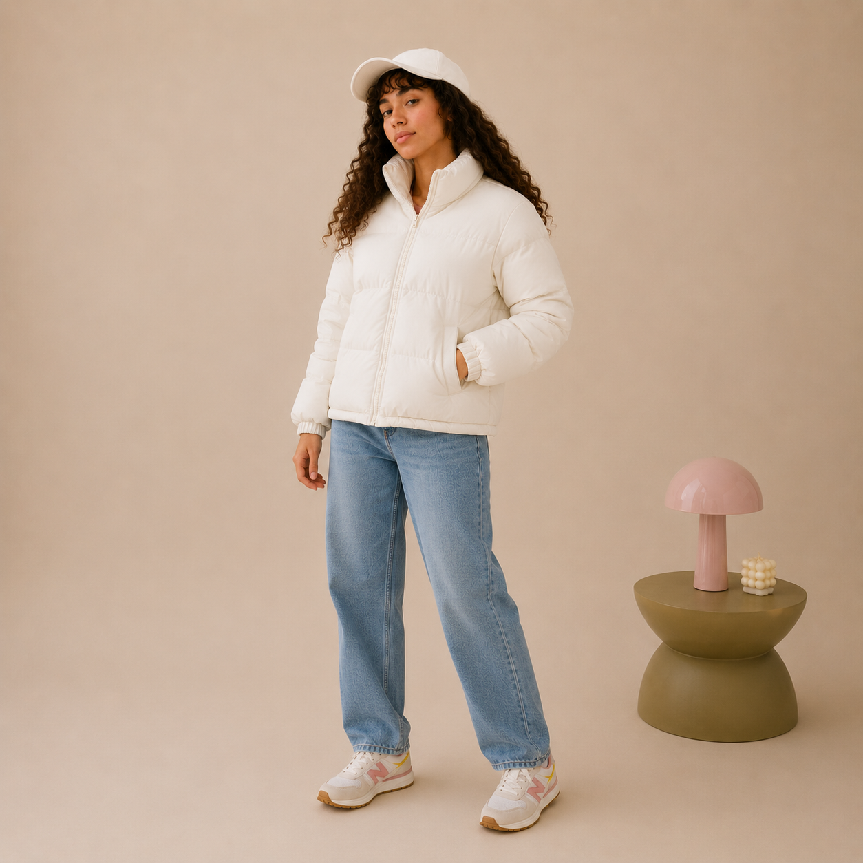 Elevé Arctic Quilted Slim Zip‑Up Puffer Coat — Luxe Insulated Winter Silhouette