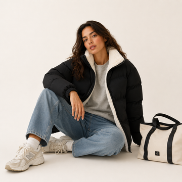 Elevé Arctic Quilted Puffer Coat — Streamlined Zip-Up Padded with Refined Winter Warmth