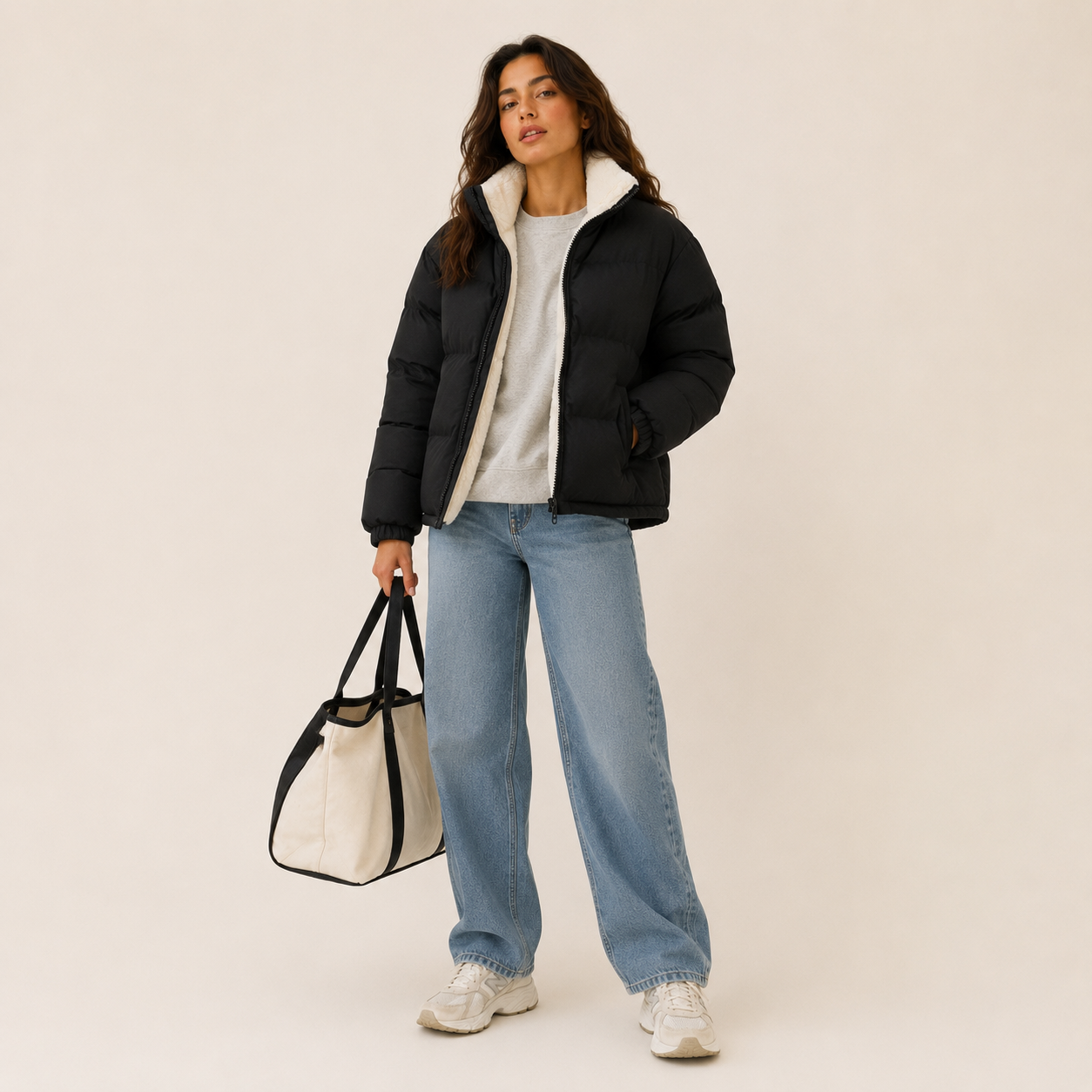 Elevé Arctic Quilted Puffer Coat — Streamlined Zip-Up Padded with Refined Winter Warmth