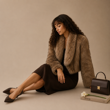 Maison de Soie Vintage Luxe Faux Mink Fur Coat — Timeless Plush Elegance