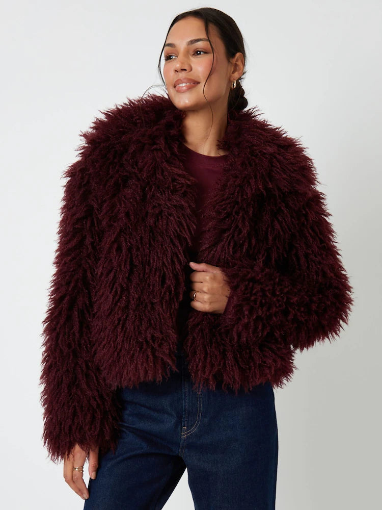 Maison de Soie Vintage Luxe Faux Mink Fur Coat — Timeless Plush Elegance
