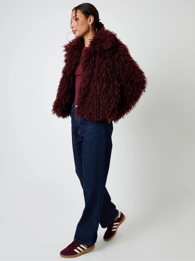 Maison de Soie Vintage Luxe Faux Mink Fur Coat — Timeless Plush Elegance