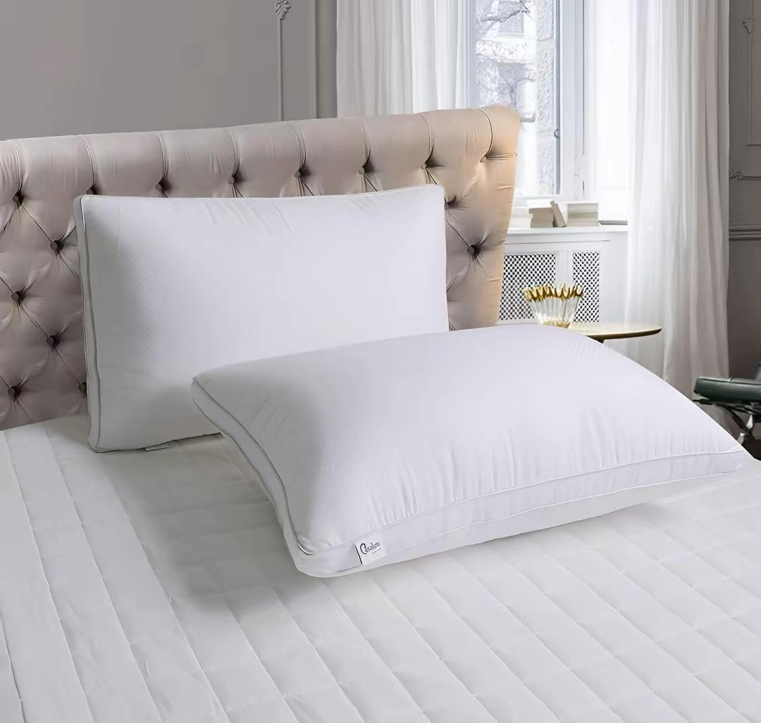 Premium Egyptian Cotton Box Pillows Hotel Quality Gusseted Plush Design for Back Stomach & Side Sleepers Down Alternative Filling Hypoallergenic Breathable Washable Cover