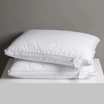 Premium Egyptian Cotton Box Pillows Hotel Quality Gusseted Plush Design for Back Stomach & Side Sleepers Down Alternative Filling Hypoallergenic Breathable Washable Cover