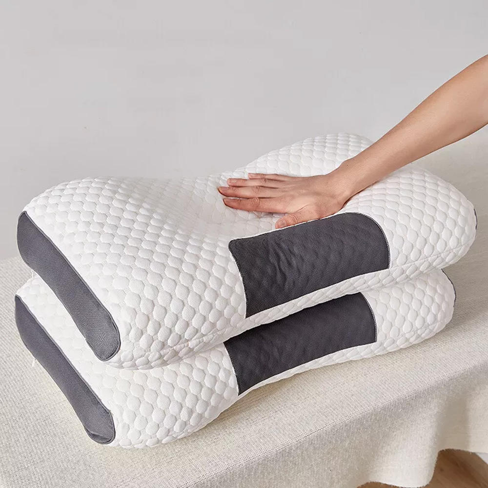 Royal Therapy Cervical Massage Pillow Medical Traction Design with Breathable Knitted Cover Orthopedic Cervical Pillow Down Alternative Ergonomic Side Sleeper Neck Pain Relief