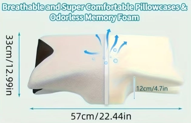 Orthopedic Cervical Neck Pillow – Ergonomic Memory Foam Support for Side Sleepers, Back Sleepers & Stomach Sleepers