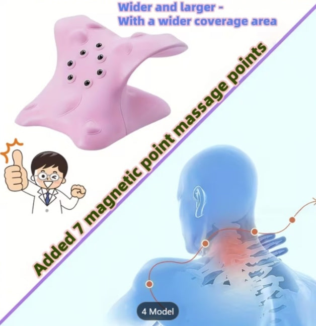 Authentic Magnetic Ergonomic Neck Pillow | 7-Point Magnetic Massage Neck Stretcher for Cervical Support & Shoulder Relaxation | Portable Design | Ideal for Home, Office & Travel