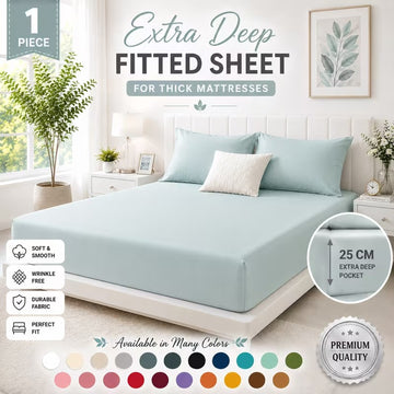 Deep Fitted Sheet 25CM – Ultra Soft Brushed Microfiber Bed Sheet
