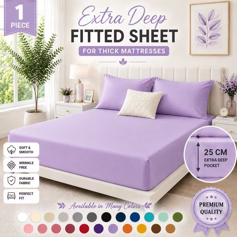 Deep Fitted Sheet 25CM – Ultra Soft Brushed Microfiber Bed Sheet