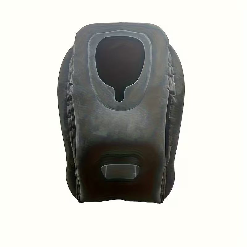 Inflatable Travel Pillow | Ergonomic Neck &amp; Head Support | Compact &amp; Foldable | Soft Flocked Fabric