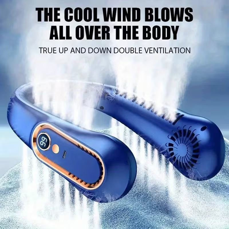 Mini Bladeless neck fan- rechargeable portable cooling fan with 5 speed