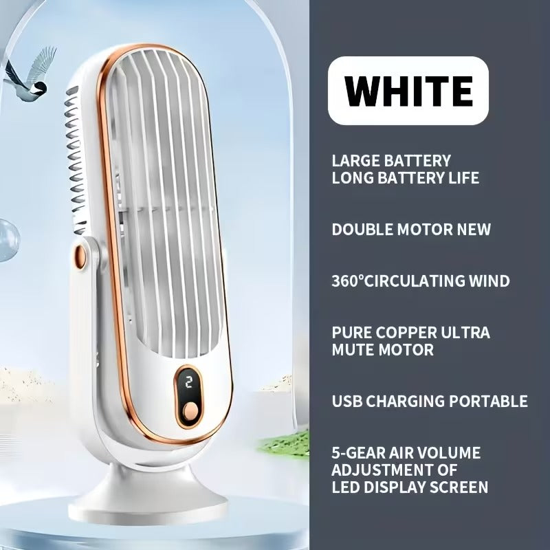 Desktop USB rechargeable fan ultra-quiet 5 speed air circulation fan