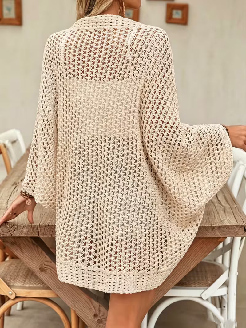 Hollow Knit Beach Cardigan – Lightweight Vacation Cover-Up