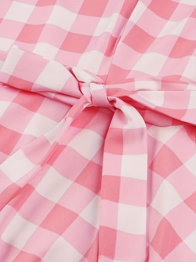 Polka Dot Square Neck Dress – Vintage Short Sleeve A-Line Party Dress
