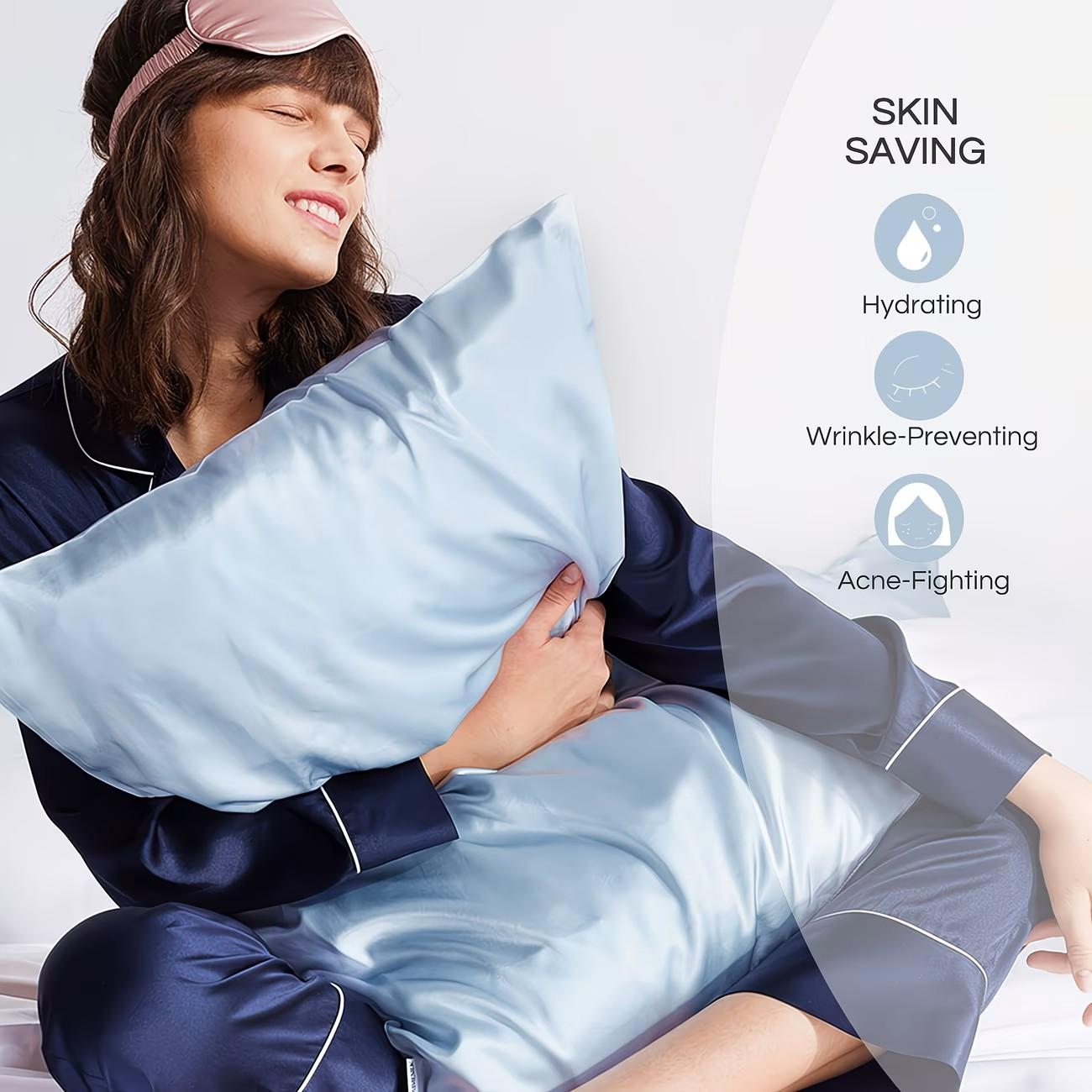 Luxury Mulberry Premium Quality Silk Pillowcase with Invisible Zipper | Soft & Breathable Pillow Cover for Hair & Skin | Bedroom, Sofa & Dorm