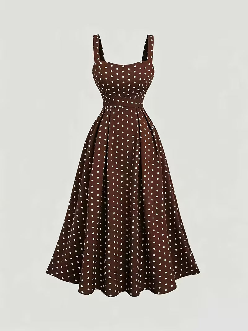 Vintage Elegant Polka Dot Cami Dress