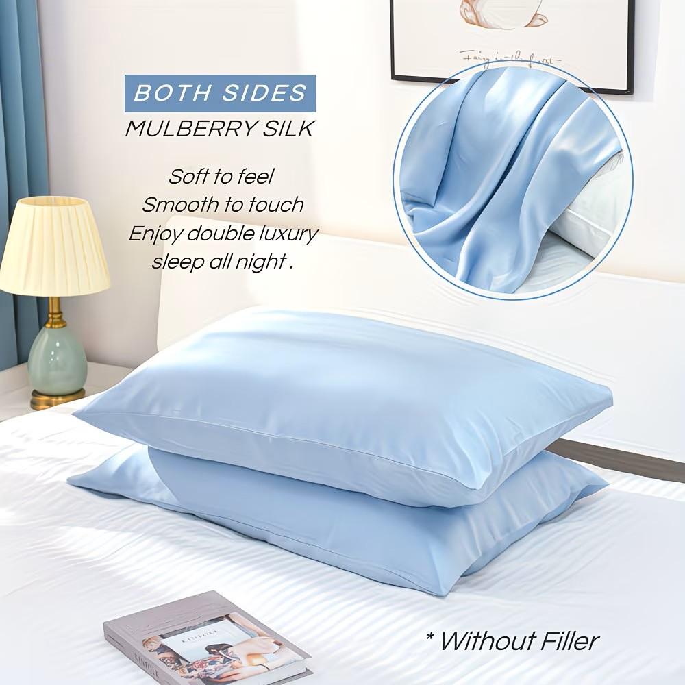 Luxury Mulberry Premium Quality Silk Pillowcase with Invisible Zipper | Soft & Breathable Pillow Cover for Hair & Skin | Bedroom, Sofa & Dorm